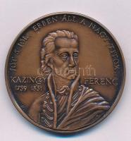 Gáti Gábor (1937-) 1989. "A MÉE XIX. Vándorgyűlése Sátoraljaújhely 1989. aug. 4-6. - Széphalom / Kazinczy Ferenc 1759-1831. - Jót s jól, ebben áll a nagy titok.." bronz kétoldalas emlékérem (42,5mm) T:AU patina Adamo SU1