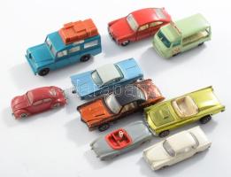 9 darab játékautó, jó darabokkal.