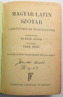 Latin-magyar szótár a középiskolák számára. Szerk.: Burián János. Bp., (1943.), Franklin, 4+975+1 p. 3., javított és lényegesen bővített kiadás. Átkötött félvászon-kötés, kopott borítóval, a gerincen kis sérüléssel, a címlapon bejegyzésekkel.