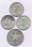 Kuba 1915. 40c Ag + 1953. 25c Ag "Jose Marti születésének 100. évfordulója" (3x) T:XF,VF patina Cuba 1915. 40 Centavos Ag + 1953. 25 Centavos Ag "Centennial - Birth of Jose Marti" (3x) C:XF,VF patina