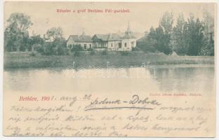 1901 Bethlen, Beclean; Gróf Bethlen Pál kastély és park. Kajári István kiadása / castle and park (EK)