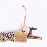 Fehér- és sárga arany (Au) fonott nyaklánc, 18k, 34,5g, jelzett, h: 41 cm