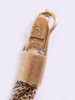 Fehér- és sárga arany (Au) fonott nyaklánc, 18k, 34,5g, jelzett, h: 41 cm