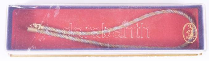 Fehér- és sárga arany (Au) fonott nyaklánc, 18k, 34,5g, jelzett, h: 41 cm