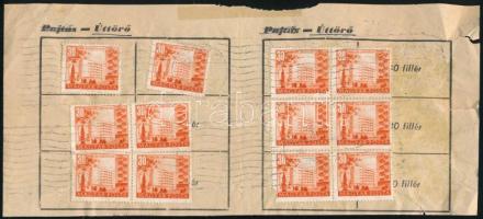 1952 Úttörő c. újság nyári előfizetési lap 15 x 30f Épületek bélyeggel bérmentesítve