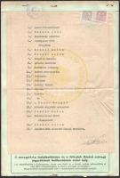 1943 Az Országos Mozgóképvizsgáló Bizottság által kiállított engedélyokirat a Zenélő malom c. film e...