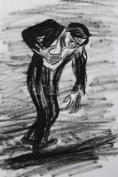 Székely Alex (1901-1968): Ady - Ének a porban, 1947. Tus, papír, jelzett, Székely Alex autográf aján...