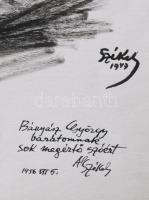 Székely Alex (1901-1968): Ady - Ének a porban, 1947. Tus, papír, jelzett, Székely Alex autográf aján...