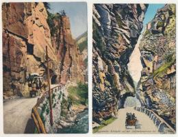 Bolzano, Bozen (Südtirol) - 2 pre-1945 postcards: Eggental, gorge, tunnel