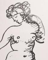 Vaszary János (1867-1939): Akt, Cinkográfia, papír, jelzett a nyomaton, 45x30 cm