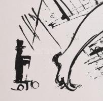 Vaszary János (1867-1939): Akt, Cinkográfia, papír, jelzett a nyomaton, 45x30 cm