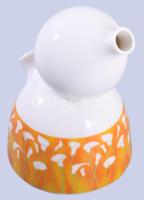 Porcelán kéttartályos betegitató edény, jelzett, hibátlan, m: 12,5 cm