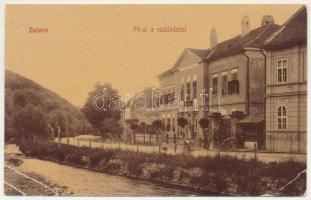 Zajzon, Zaizon-fürdő, Zajzonfürdő, Baile Zizin; Fő út a szállodával. St. K. kiadása 253. (W.L. ?) / main street, hotel (EB)