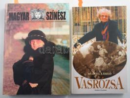Szabó G. László: Vasrózsa. A szerző által DEDIKÁLT példány! Beszélgetés Törőcsik Marival. Bratislava/Pozsony, 1998., Madách-Posonium. Kiadói papírkötés. +  Magyar színész. Szerk.: Szenkovits Péter. Szomatbhely, 1997, Magánkiadás. Az előző kötet szerzője, Szabó G. László újságíró-író, tolmács, kulturális menedzser ajándékozási soraival. Kiadói papírkötés.