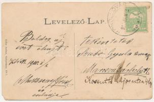 1910 Küküllővár, Cetatea de Balta; utca részlet, Gróf Haller kastély a távolban. Adler Arthur (Szász...