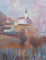 Mikus Gyula (1905 - 1996): Tavasz Becén. (Balaton, Becehegy) Olaj, farost. Jelzett. Üvegezett keretb...