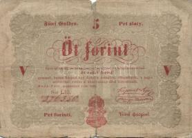 1848. 5Ft (2x) "Kossuth bankó" T:III,IV