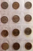 Amerikai Egyesült Államok 1940-2018. 1c-1/4$ (36db) kisalakú berakóban T:vegyes USA 1940-2018. 1 Cent - 1/4 Dollar (36pcs) in small holder C:mixed