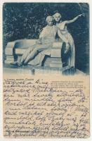 Csatád, Lenauheim (Temes); Lenau szobor. Radnai Béla tanár szoborműve / Lenau-Denkmal / monument (EB)