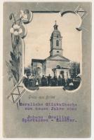 Billéd, Biled; Római katolikus templom / Catholic church. Art Nouveau, floral (b)