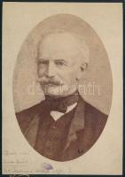 cca 1885 Fluck Renát portréja, keményhátú fotó Koller Károly tanár budapesti műterméből, foltos, 16,5×10,5 cm