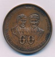 Bozó Gyula (1913-2004) 1991. "60 éves a magyar óceánrepülés Endresz György - Magyar Sándor / 1931 július 15-16. Harbour Grace - Bicske 5182Km 2540h" kétoldalas bronz emlékérem (42,5mm) T:AU patina