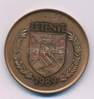Bognár György (1944-) 1989. "Letenye / Várossá nyilvánítás emlékére - Letenye város tanácsa" kétoldalas bronz emlékérem (42,5mm) T:AU kis patina