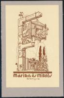 1931 Révész Kornél (1885-1944):Marika és Miklós könyve. Vonalas klisé, 8,5x7 cm