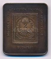 1991. "Magyar Bélyeggyűjtők Országos Szövetsége - Budapest / Bélyegkiállítás" 2kr-os, levélboríték rajzú bélyeget ábrázoló bronz plakett (40x46mm) T:AU patina