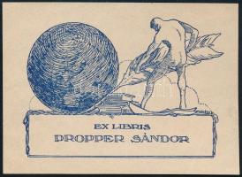 Révész Kornél (1885-1944): Ex libris Propper Sándor klisé 6x9 cm
