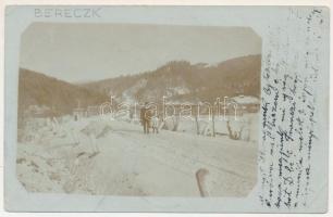 1906 Bereck, Bereczk, Bretcu; út télen, híd / road in winter, bridge. photo (EB)