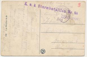 1918 Árkos, Sepsiárkos, Arcus; Kárpáti Ignác üzlete / shop + "K.u.K. Sturmbataillon Nr. 53.&quo...
