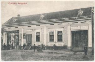 Bonyha, Szászbonyha, Bahnea; Schuller János üzlete. Szilágyi Arthur műintézetéből / shop of Schuller (r)