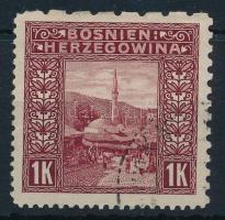 1906 1K bélyeg 6:9:12:12 vegyes fogazással