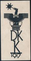 1933-35 Petry Béla (1902-1996): Ex libris DKK 1917. Alerion-madár. Vonalas klisé, 10x5 cm
