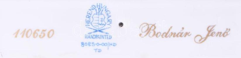 Herendi Hadik mintás asztali óra. Jelzett, hibátlan, m: 11 cm