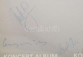Bornai Tibor (1955- ), Bródy János (1946- ), Cserepes Károly (1951- ), Móricz Mihály (1948- ) és Németh Oszkár (1946-2021) által aláírt bakelit lemez: Koncz Zsuzsa - Konczert. Vinyl, LP, Album. Pepita, 1984. VG+
