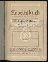 1939-1940 Deutsches Reich, Arbeitsbuch / Német birodalmi munkakönyv, bejegyzésekkel