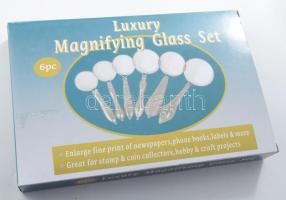 6 darabos exkluzív nagyító készlet, eredeti dobozában