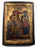 Kézzel festett bizánci ikon másolat, jó állapotban, 33x24 cm