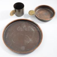 Háromrészes iparművész asztaldísz szett, d: 17 cm