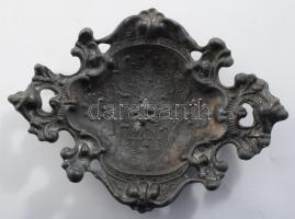 Jelzett díszes ón asztaldísz, 17x13 cm