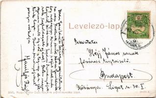 1908 Lippa, Lipova; Marosparti sétány, csendőrök. 3067. (W.L. ?) Zeitler Lajos kiadása / Promenade a...