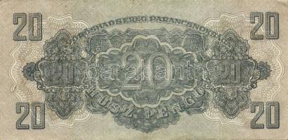 1944. "V. H." 2P, 5P (2x), 20P (4x) közte erős sorszám nyomási eltolódással!, 50P, 100P T:...