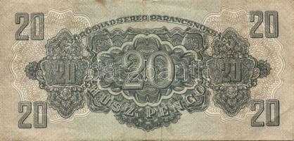 1944. "V. H." 2P, 5P (2x), 20P (4x) közte erős sorszám nyomási eltolódással!, 50P, 100P T:...