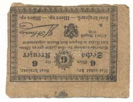 1849. 6kr "Almásy" "B" sorozat T:VG Hungary 1849. 6 Kreuzer "Almásy" "B" prefix C:VG Adamo G100
