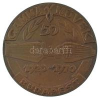 1970. "Gamma Művek-Budapest" egyoldalas bronz plakett (70mm) T:AU,XF