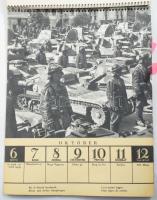 1941 Honvéd naptár, a M. Kir. Honvédséget bemutató, fekete-fehér fotókkal illusztrált naptár (benne ...