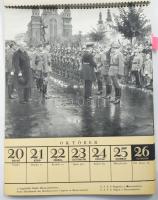 1941 Honvéd naptár, a M. Kir. Honvédséget bemutató, fekete-fehér fotókkal illusztrált naptár (benne ...