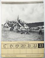 1941 Honvéd naptár, a M. Kir. Honvédséget bemutató, fekete-fehér fotókkal illusztrált naptár (benne ...